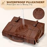 Messenger Bag Men 17 Inch Laptop Bag Vintage PU Leather Computer Briefcase Waterproof Satchel Bag Retro Shoulder Bag for Office Work Business Travel College,Brown