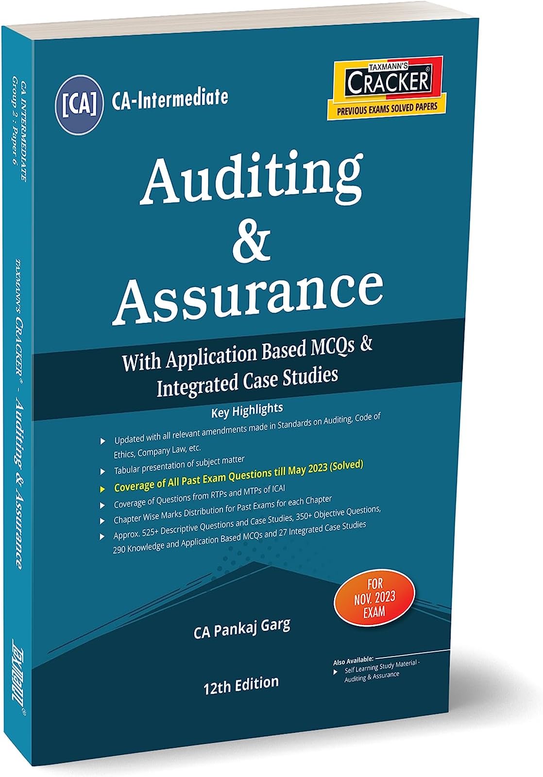 Taxmann's CRACKER for Auditing & Assurance with Application Based MCQs & Integrated Case Studies (Paper 6 | Auditing) – Covering past exam questions & detailed answers | CA Inter | Nov. 2023 Exam Paperback – 5 July 2023