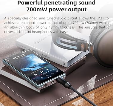 JadeAudio /FiiO JM21 Android 13 Yüksek Çözünürlüklü Müzik Çalar MP3 Snapdragon 680, Bluetooth WiFi USB DAC 12.5H Çalma Süresi (3+32g Siyah)