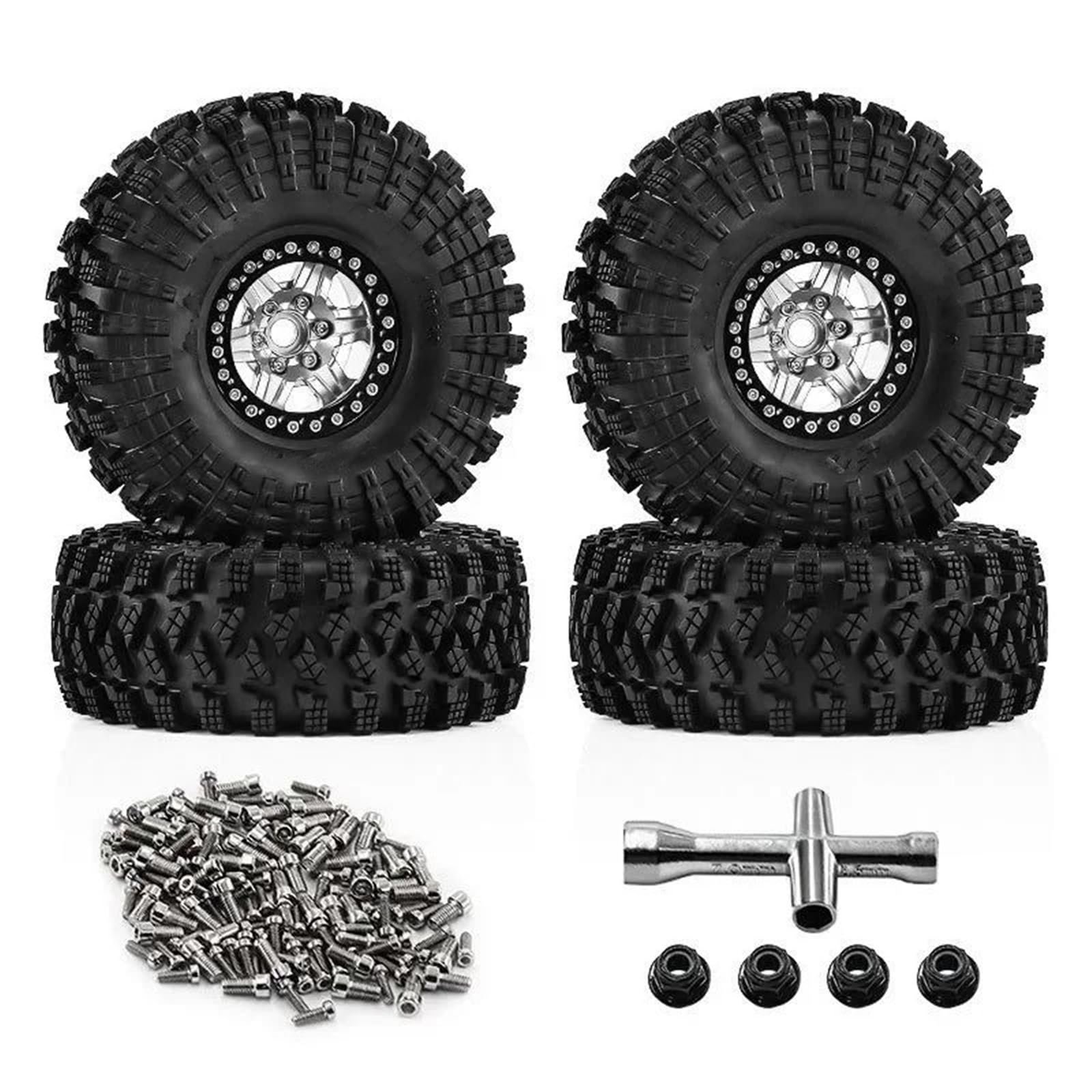 1.9 Beadlock Wheel Rim Pneumatici Set Metallo Per Axial Per SCX10 III AXI03007 90046 Per TRX-4 Per Redcat GEN 1/10 RC Parti Automobili Ricambi Modellini RC