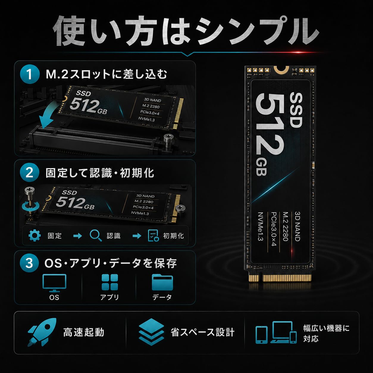 Amazon | 【Amazon.co.jp限定】SSD 512GB M.2 NVMe PCIe Gen3x4 内蔵