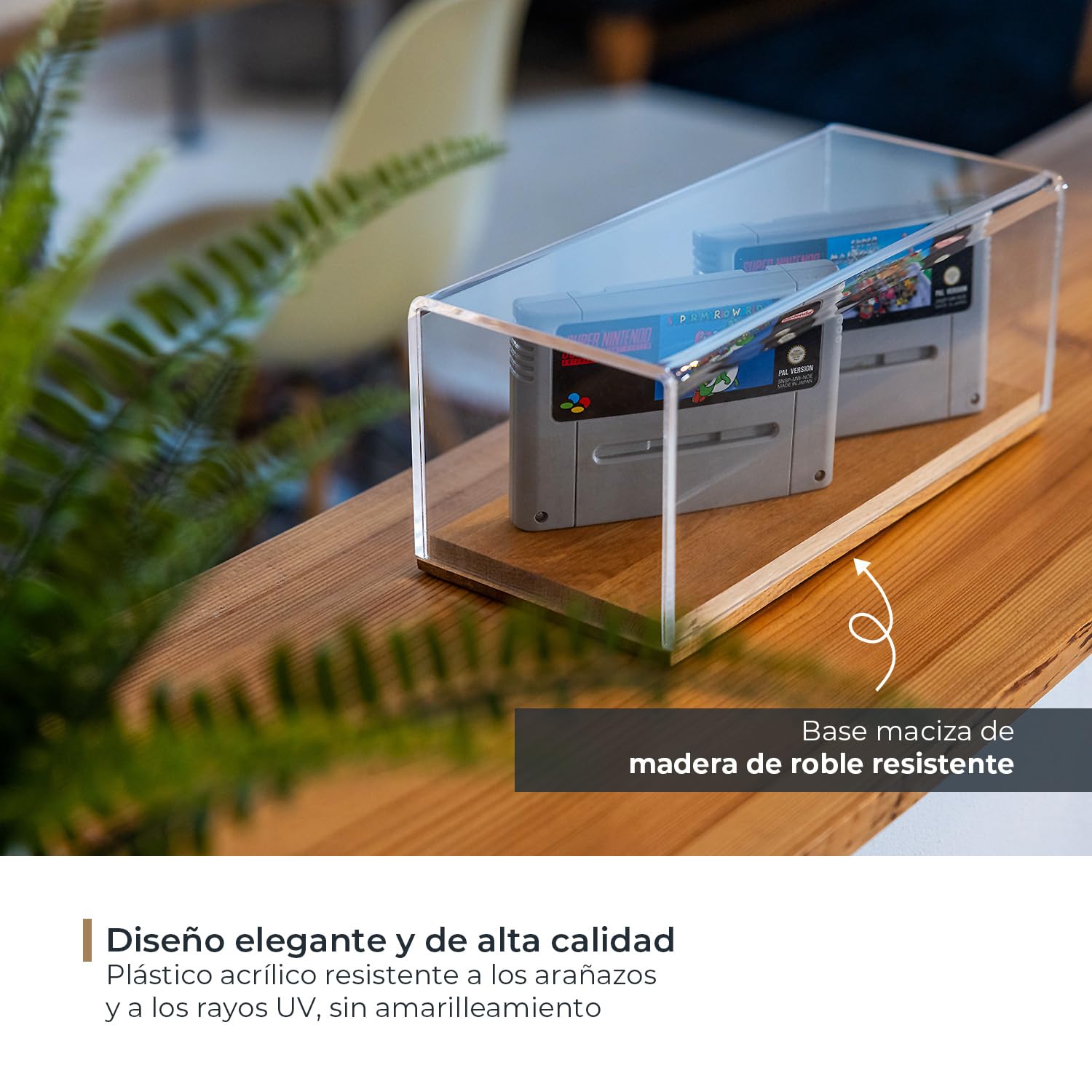 HMF 46871 - Vitrina acrílica con Base de Madera para Modelos de Coche, 24 x 12 x 11 cm, Transparente