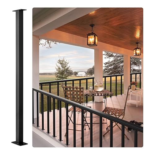 VEVOR Poste de riel de cable, 36 x 1.5 x 1.5 pulgadas, poste de escalera de nivel para escalera, poste de barandilla de acero inoxidable, acabado