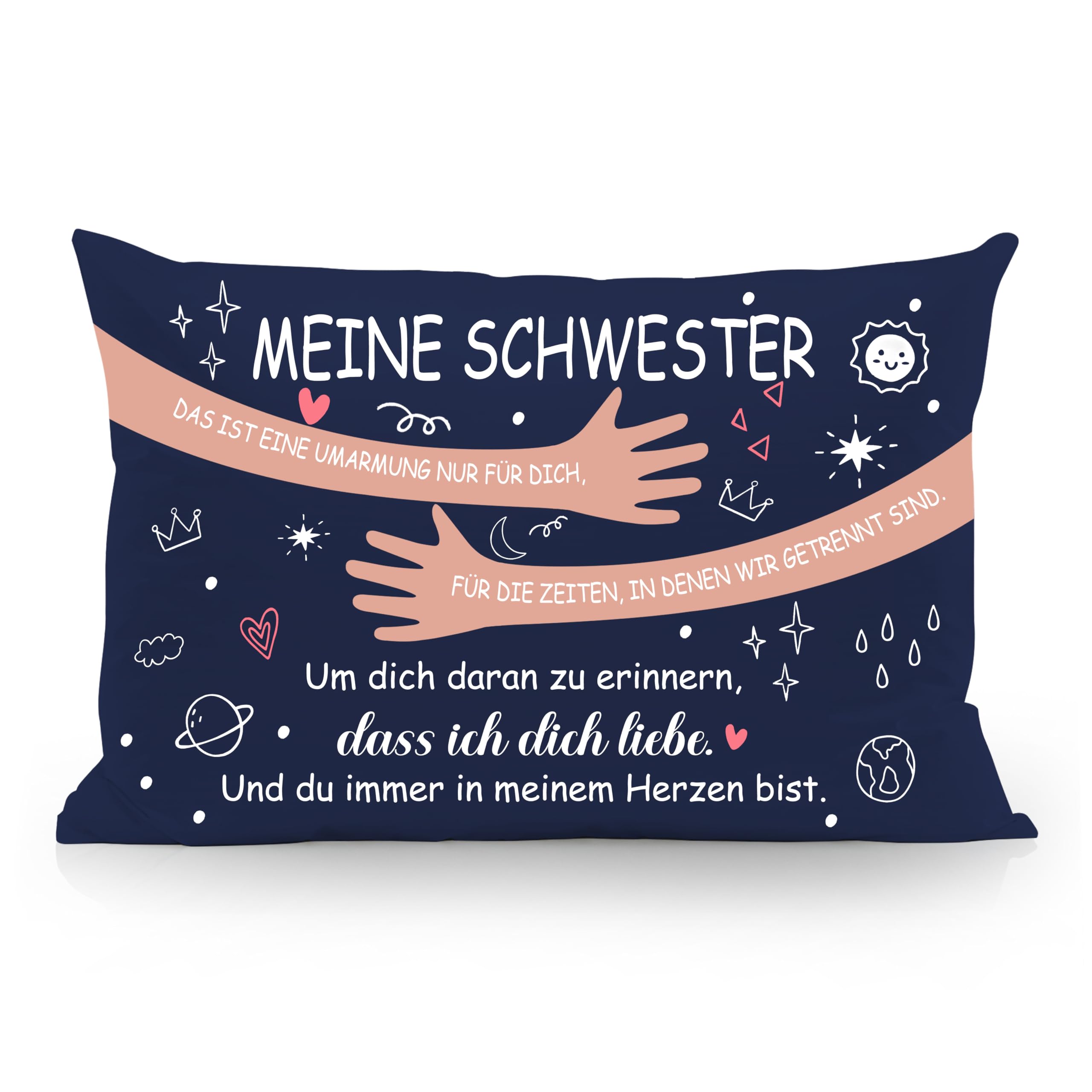 Aosumin Meine Schwester das ist eine Umarmung nur für Dich Um Dich daran zu erinnern DASS ich Dich Liebe Kissenbezüge für Schwester Schwester Geburtstag Weihnachten Geschenk Kissenbezüge(Schwester-b)