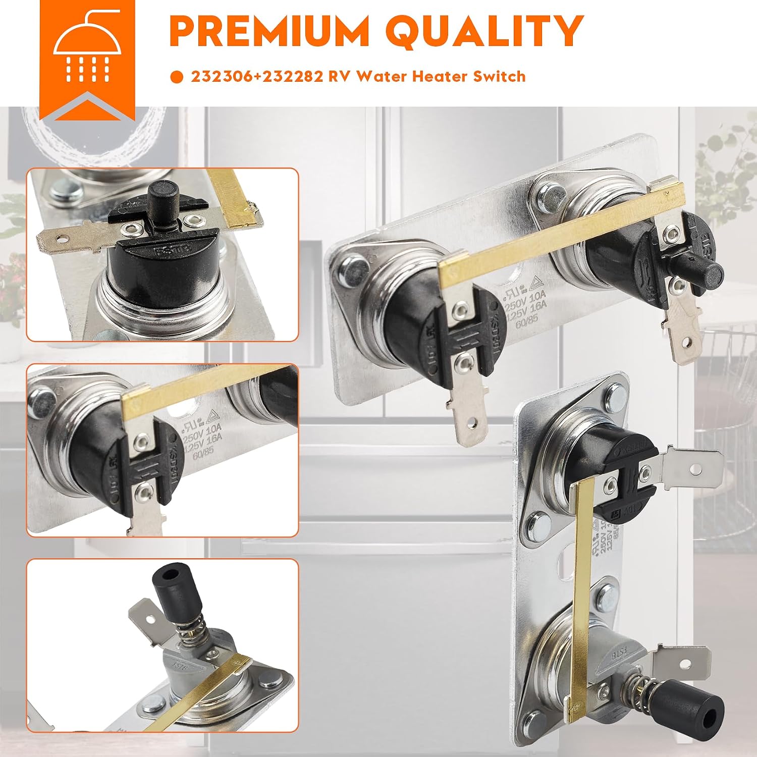 232306+232282 RV Water Heater Switch, Compatible with Suburban, RV Water Heater Thermostat
