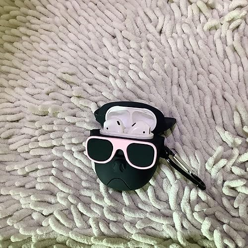 Miniatura 4 de Funda de silicona genial para auriculares compatible con Airpods2 y Airpods2 y Airpods, divertida funda con llavero de perro para niños, niñas y