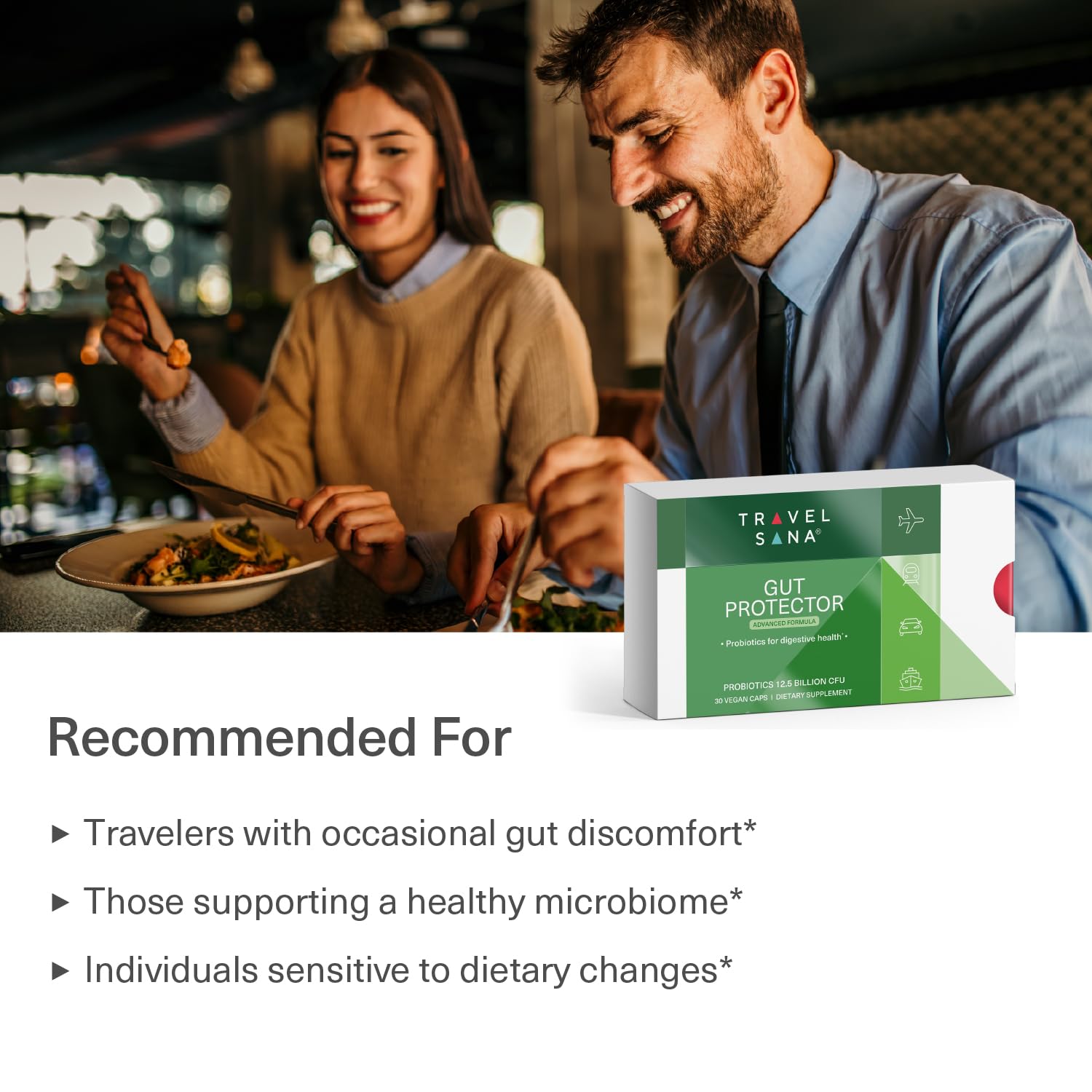 Travel Probiotics for Digestive Health, Immune Support & Occasional Traveler’s Diarrhea | Probiotics for Gut Health | Travel Essentials Supplement | Gut Protector | 30 Vegan Caps — Amazon image 4