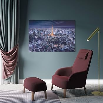 『楽園』絵画・インテリア Amazon.co.jp: 絵画 東京タワーと夜の街インテリア 絵画 東京