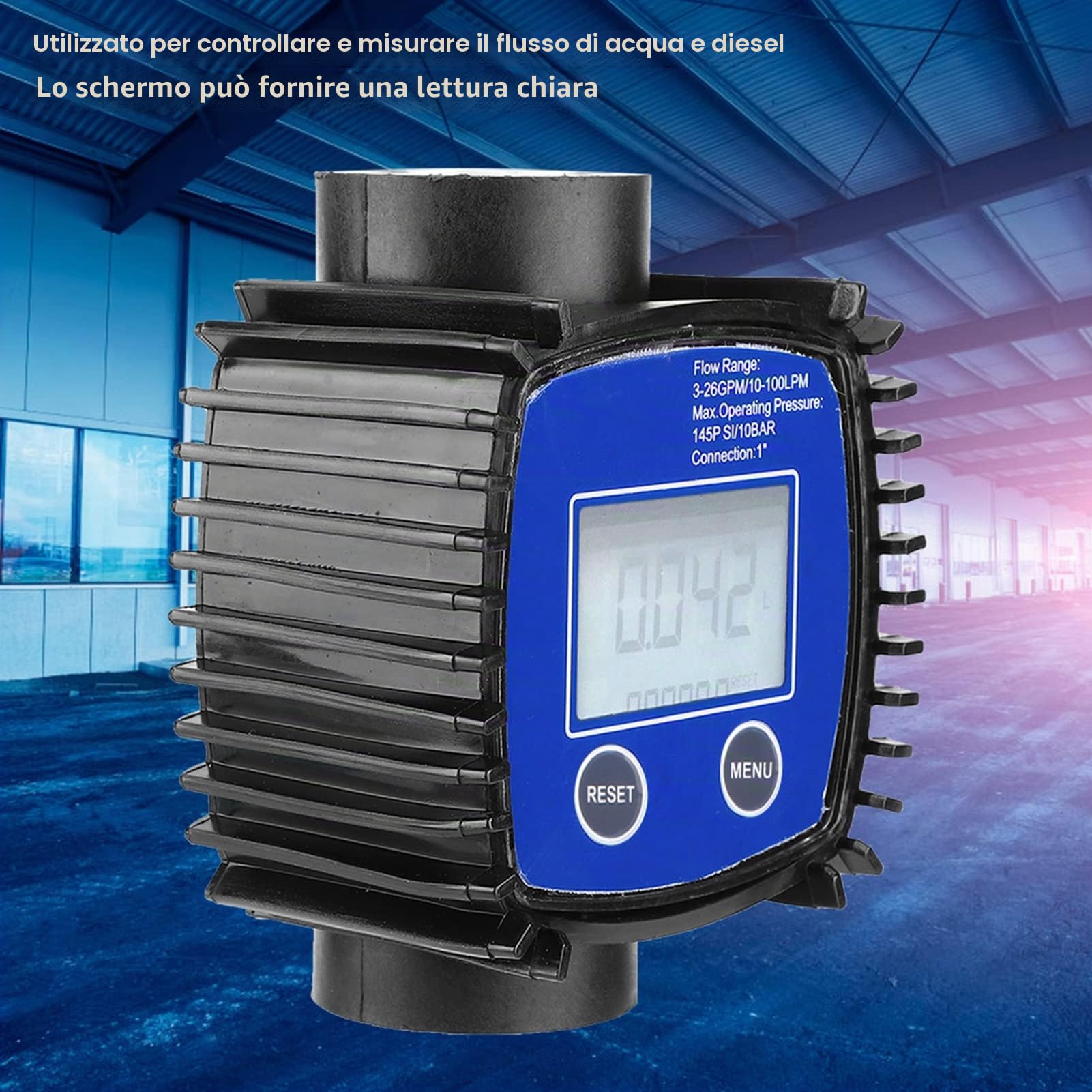 Misuratore di portata con display digitale, misuratore di portata ad alta precisione Misuratore di portata Misuratore di portata dell'acqua della tubazione per benzina per liquido chimico