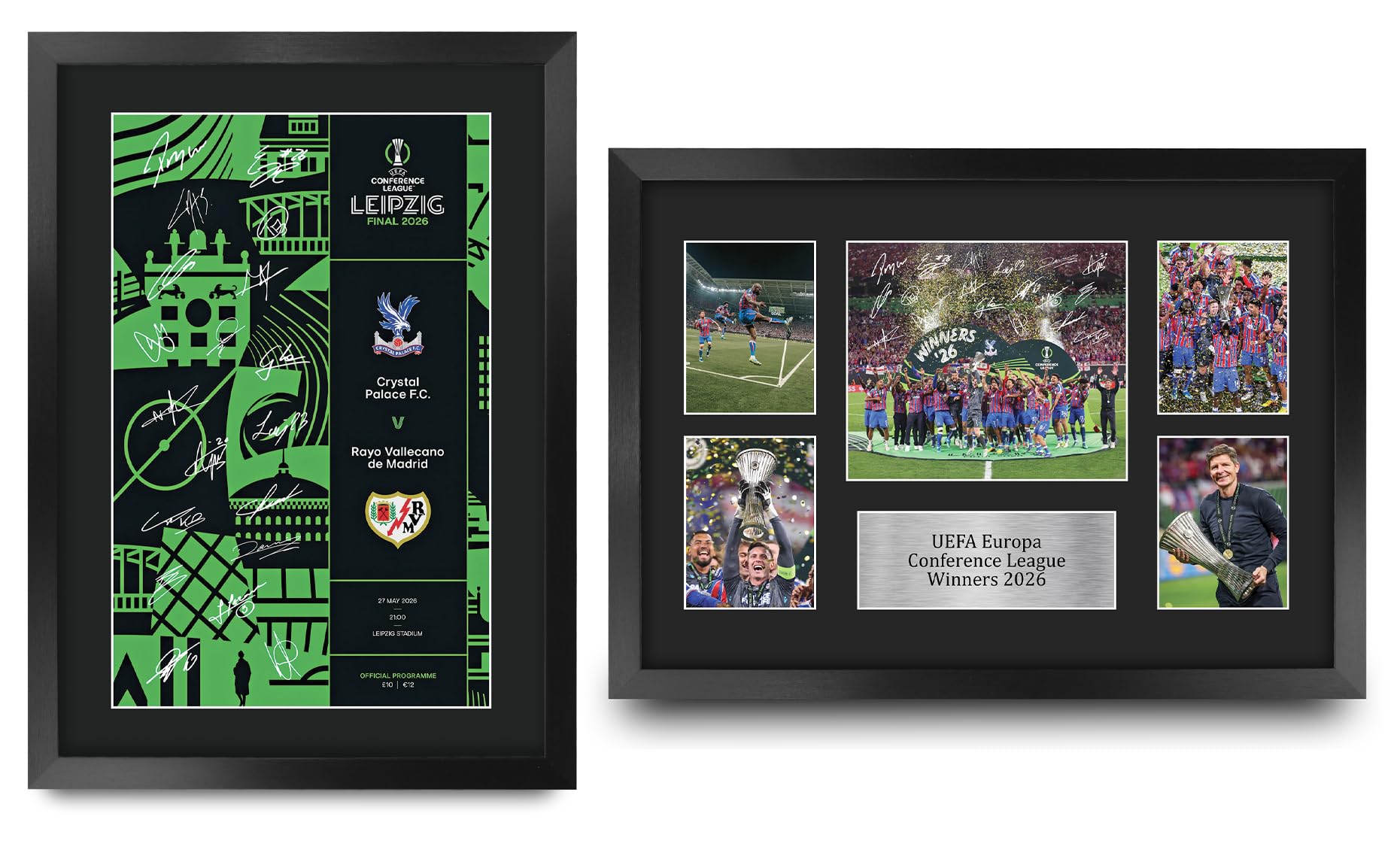 HWC Trading Crystal Palace Collection Europa Conference League Winners 2026 Gifts Printed Signed Autograph Picture for Football Fans and Supporters - A3 Framed (ID-009355)