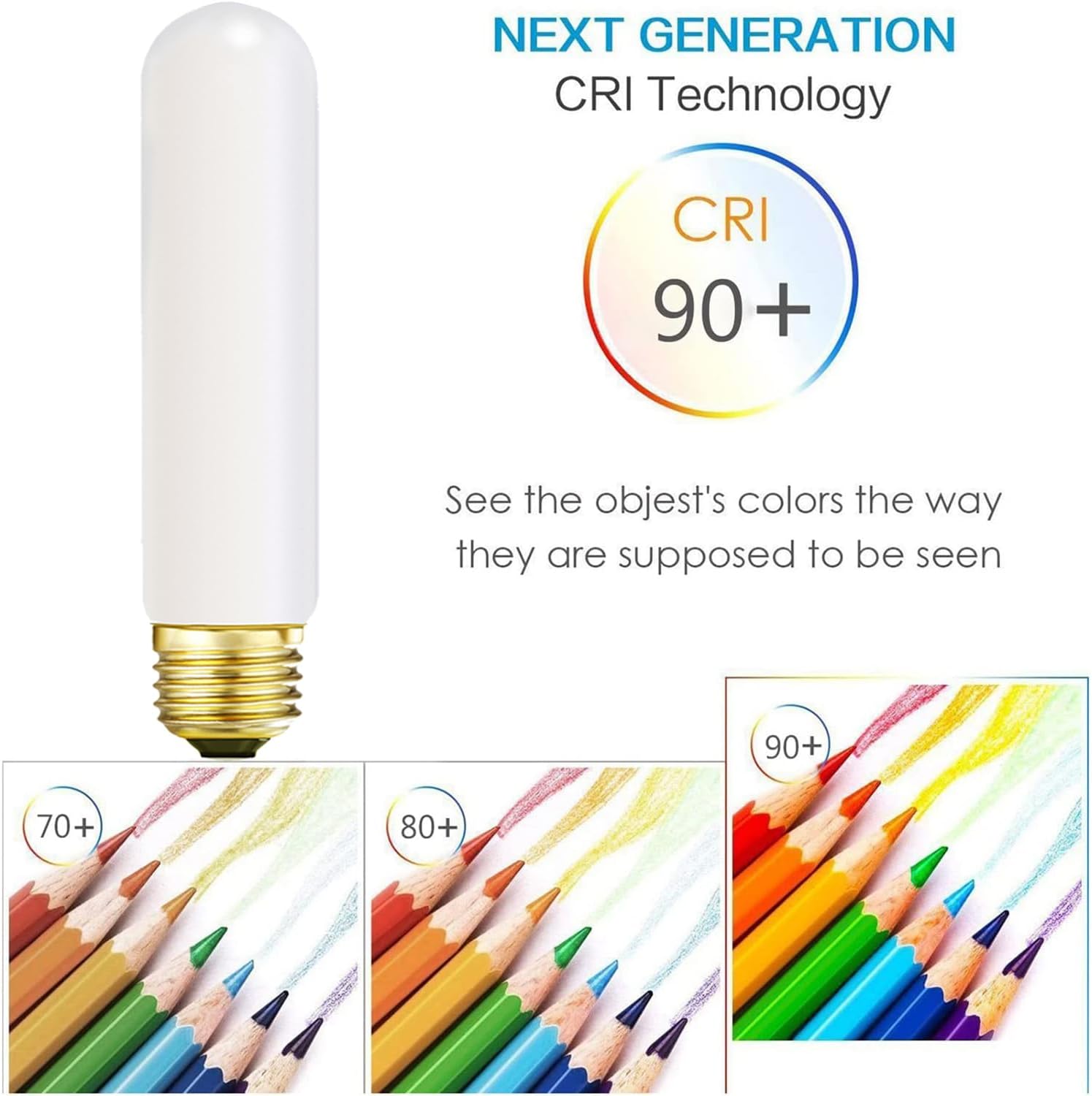 Leools T10 Led Frosted Bulb,e26 Dimmable Tubular LED Light Bulb, 8W Equal 60 watt Light Bulb 3000K Soft White,CRI90+,600LM,E26 Base Matt Opal Porcelain,5.1inches Long Bulbs,6 Packs