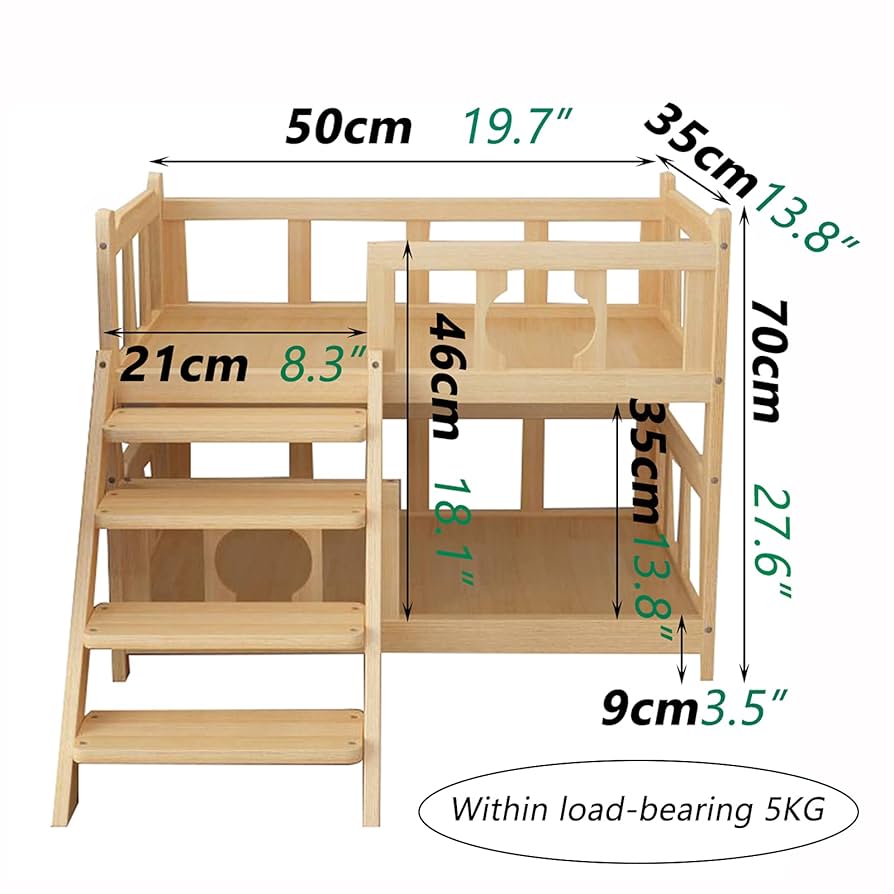 Amazon.co.jp: ペット二段ベッド 犬のベッド、 ステップ付きの