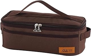 Camping Travel Cooking Utensils Organizer Travel Bag with Net Pockets, Portable Pouch for BBQ Camp Cookware Kitchen Kit,13x5.1x4.9inch (Oxford Cloth, Nylon, Metal)