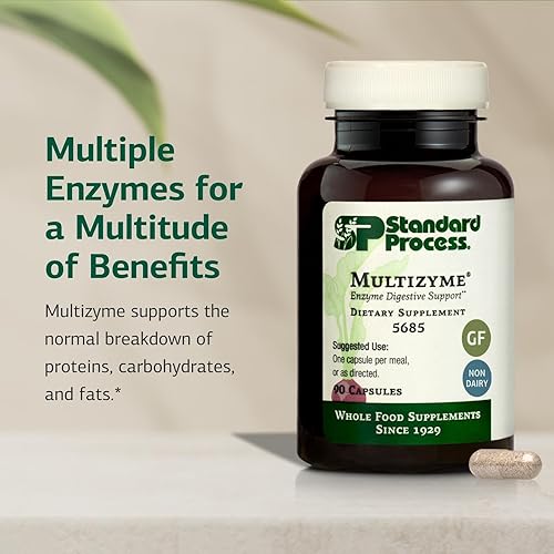 Vista 3 de Multizima de proceso estándar - Apoyo integral para el páncreas, enzimas digestivas de pancreatina, salud digestiva y enzimas pancreáticas