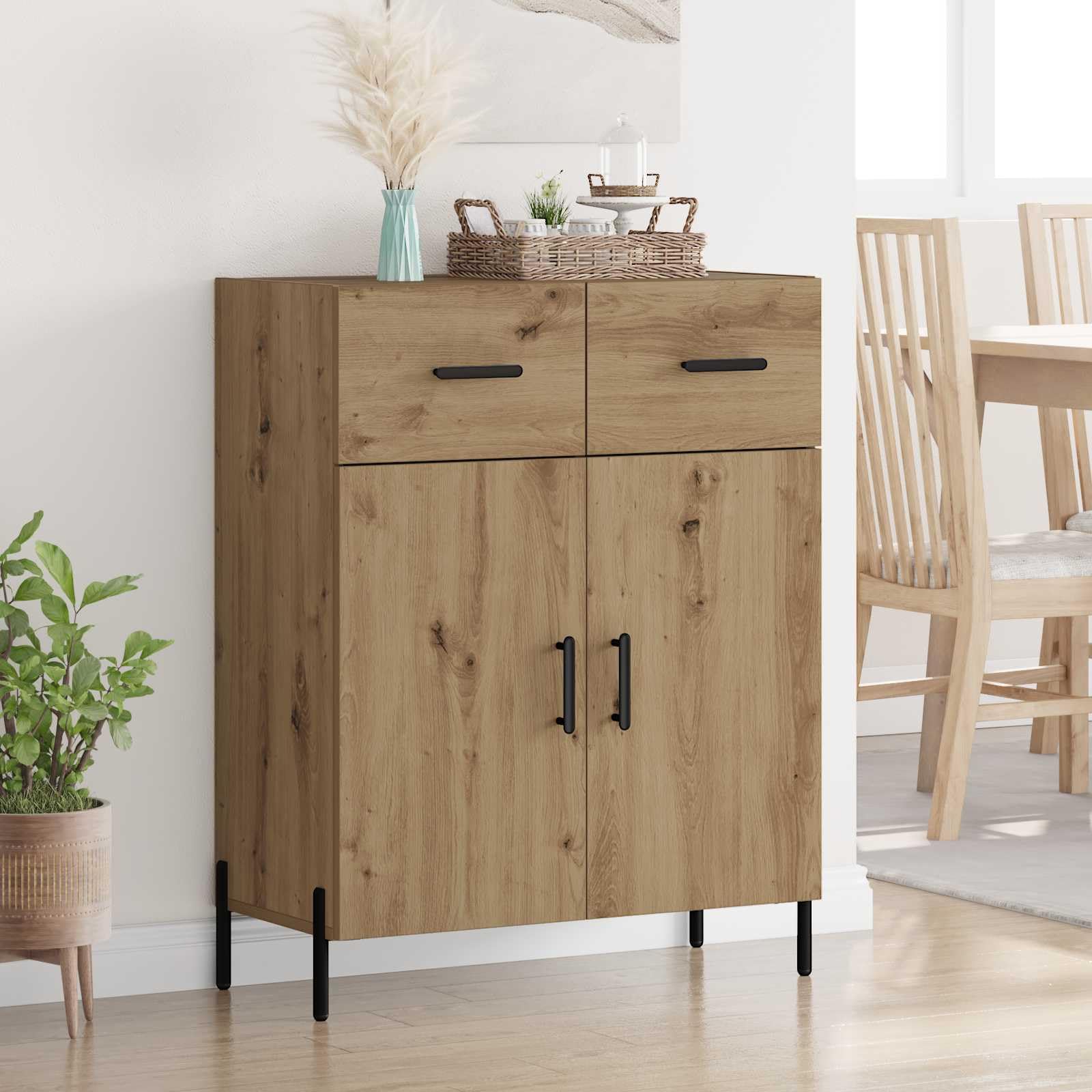 Mueble de salon de roble Artisan para organizar tu pasillo moderno