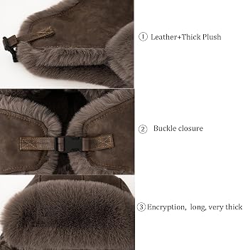 Winter Aviator Hat with Ear Flaps and Leather Windproof Fluffy Russian Ushanka Trapper Hat for Men and Women