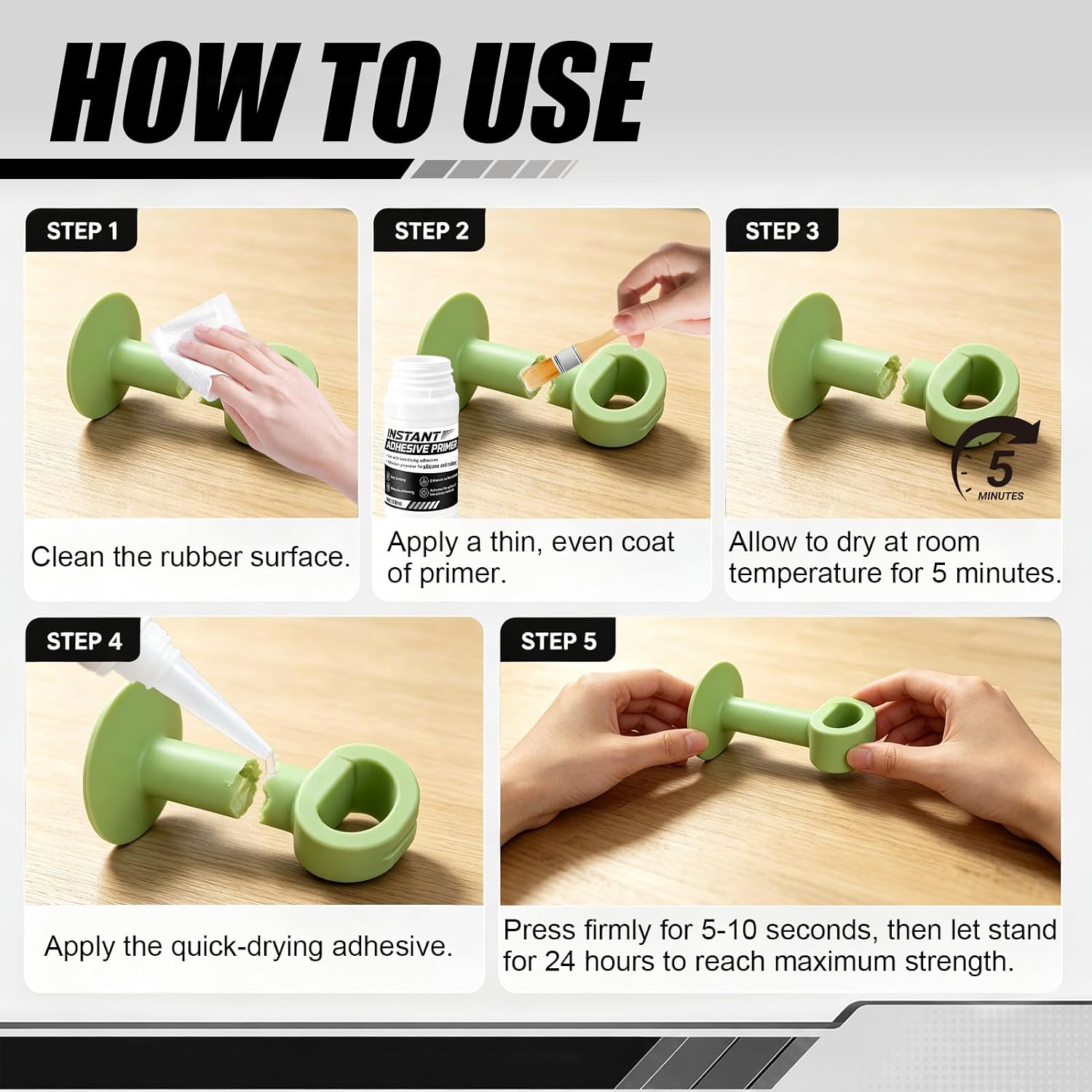 Instant Adhesive Primer for Enhance Bond of Rubber, Silicone