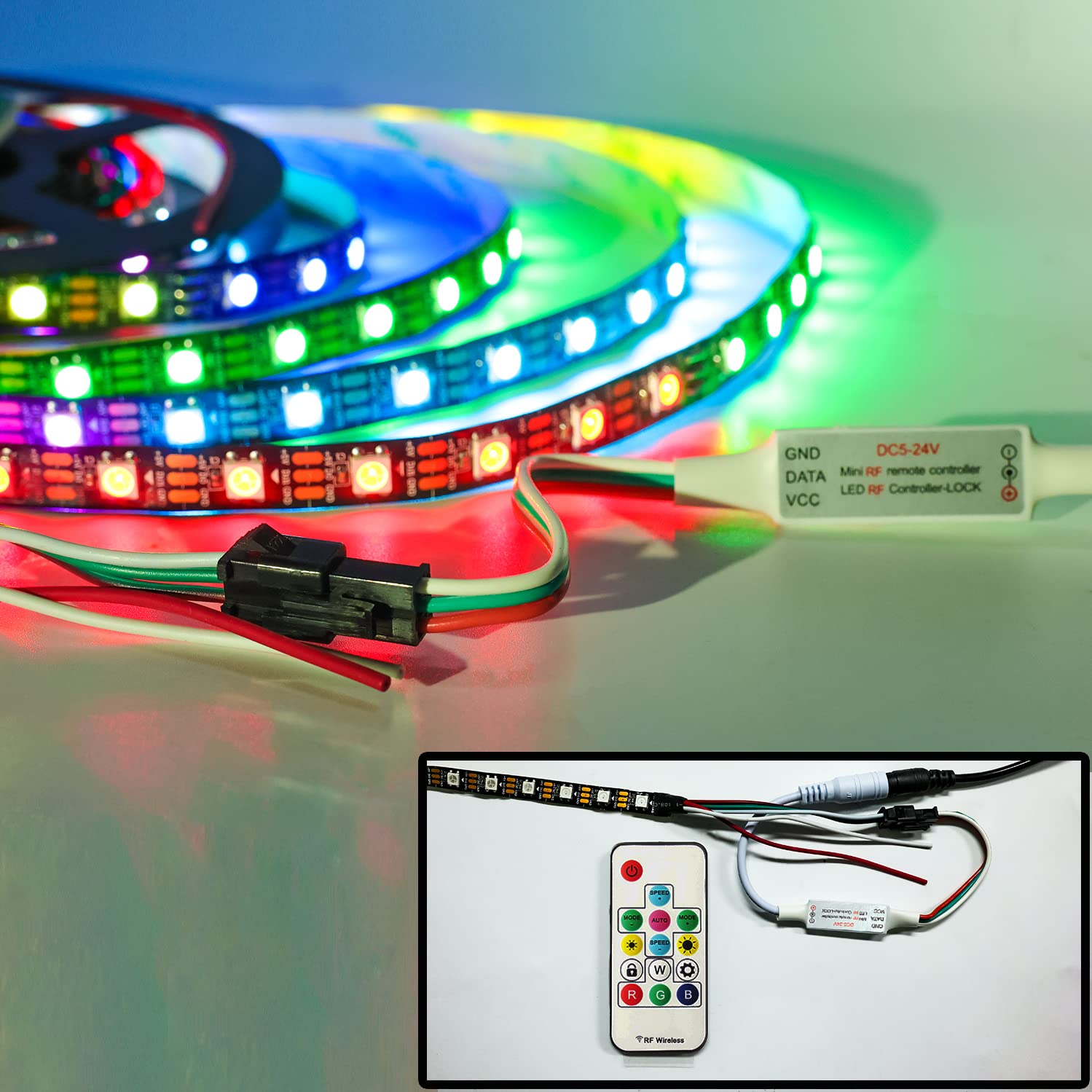 RF Funk Controller Für RGB LED Streifen – 358 Effekte, 5V-24V, Bis Zu 2048 Pixel, Mit Fernbedienung
