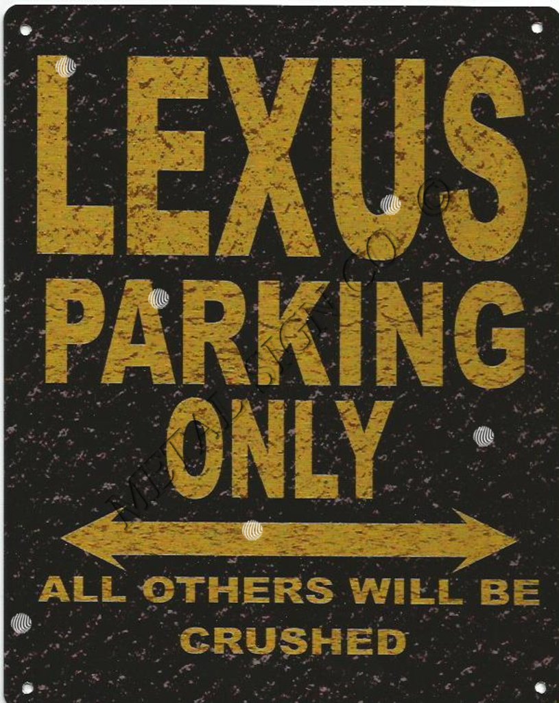 8X10in LEXUS PARKING SIGN RUSTIC STYLE 8x10in 20x25cm CAR SHED TIN GARAGE WORKSHOP WALL ART