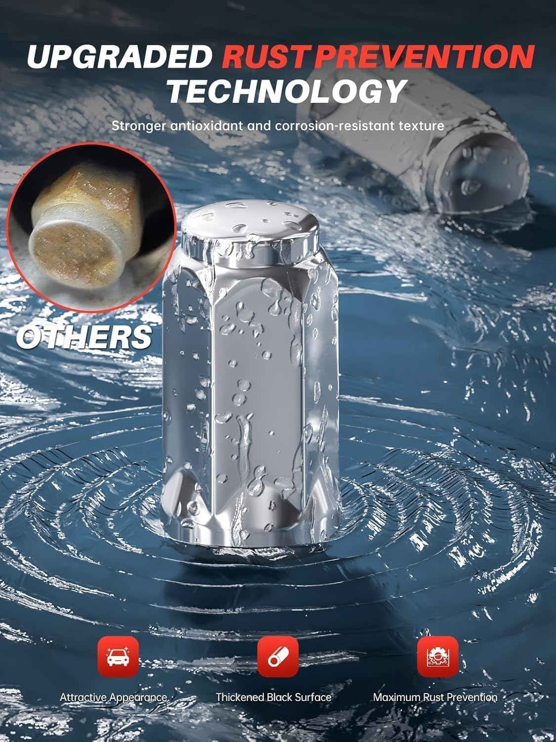 Sposuit 9/16-18 Lug Nuts - Replacement for 1994-2010 RAM 2500, 1994-2010 RAM 3500 - Closed End Chrome Lug Nut(32 Pcs)