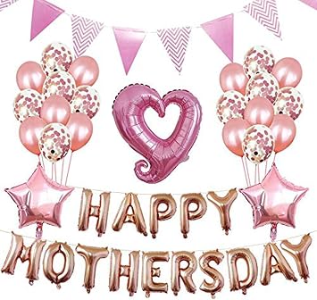 HAPPY MOTHERS DAY Balloon Set Decoration for Mothers Day Party PINK