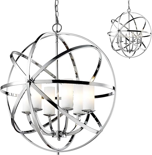 Miniatura 2 de Z-Lite 6017-6L-BRZ Colgante de 6 luces, marco de acero mate de la sombra del ópalo