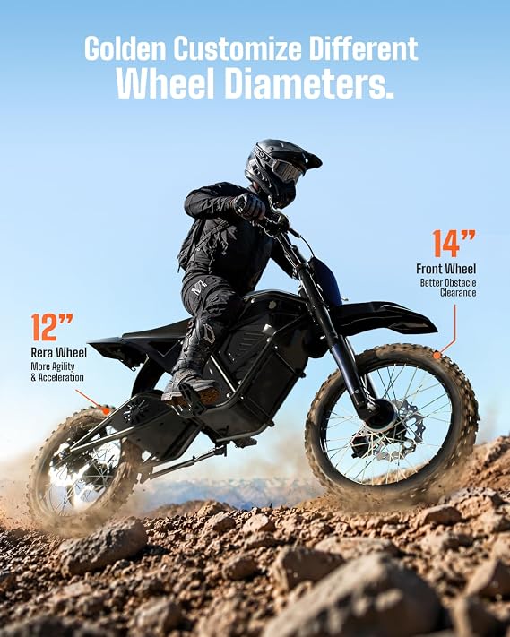 Electric Dirt Bike, Motor 3000W Peak, 36MPH Electric Motorcycle with 48V/20.8Ah Battery Ebike, Hydraulic Brake and Adjustable Hydraulic Nitrogen Shock Absorber E Dirt Bike, for Teens & Adults (Black)