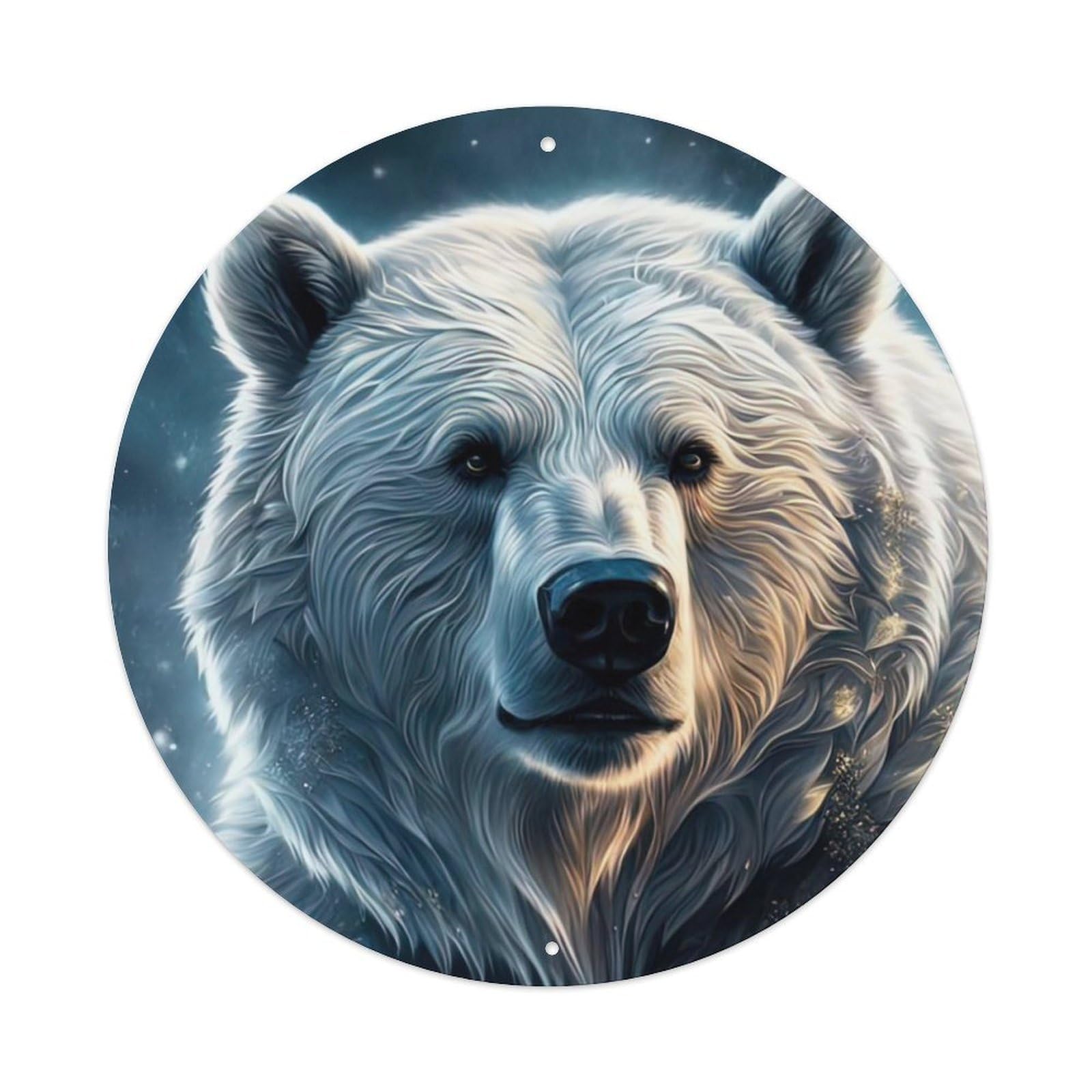 Animals Artwork Lonely Polar Bear Vintage Metal Tin Sign Plaque Wall Decor for Cafe, Club Bar, Office, Garden Metal Poster 8x8Inch