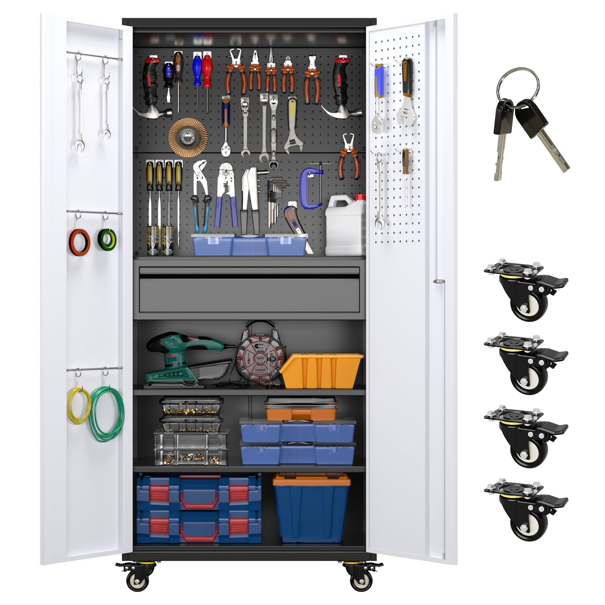 Aobabo Garage Storage Cabinet with Wheels (Model 1 Drawer) Instruction ...