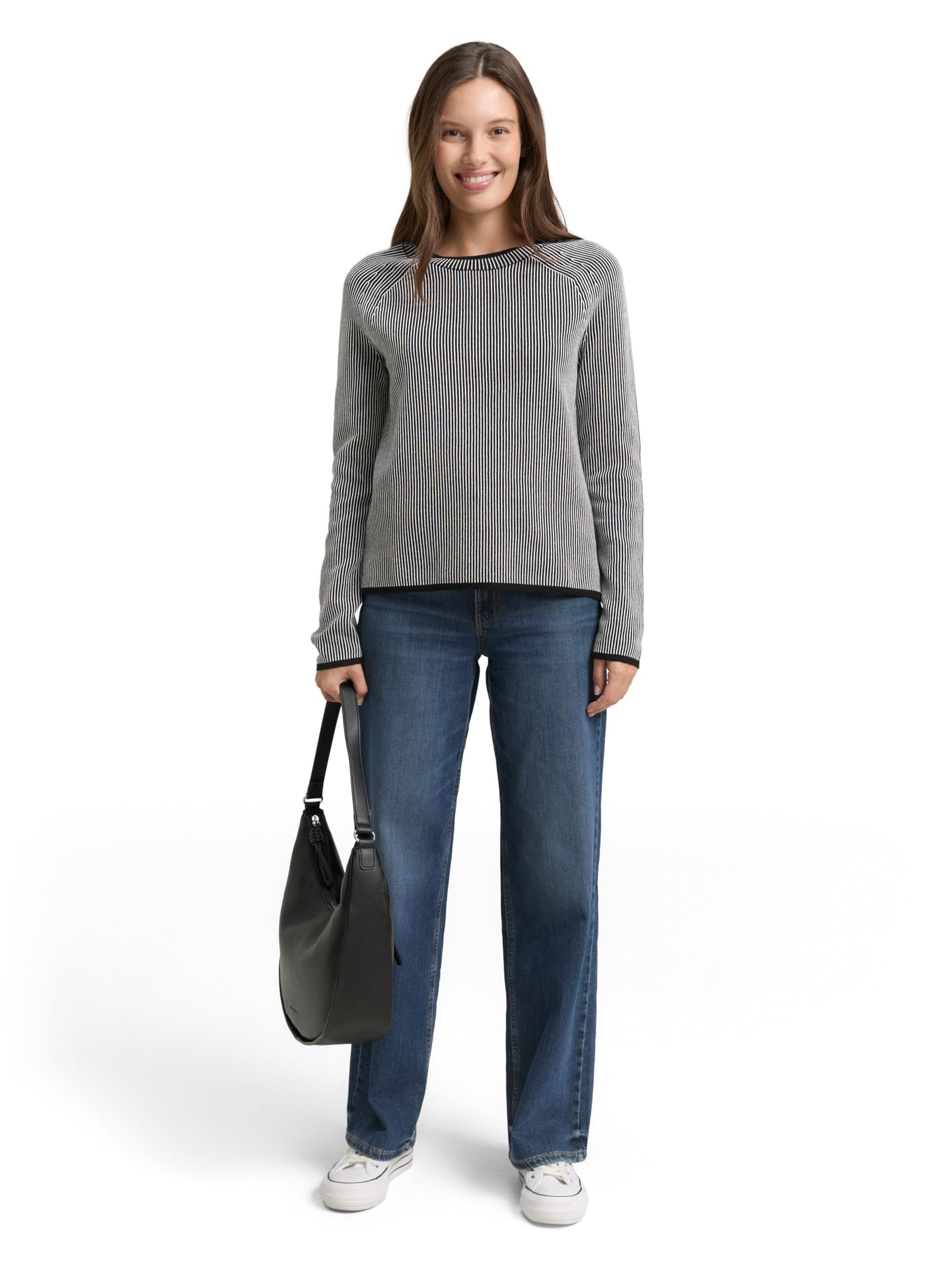 TOM TAILOR Damen 1049187 Strickpullover mit Rundhalsausschnitt
