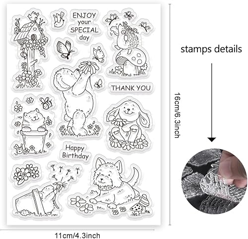 Miniatura 44 de ORIGACH Sellos transparentes con temática de llama, hermosos sellos transparentes de silicona para hacer tarjetas y álbumes de recortes de bricolaje