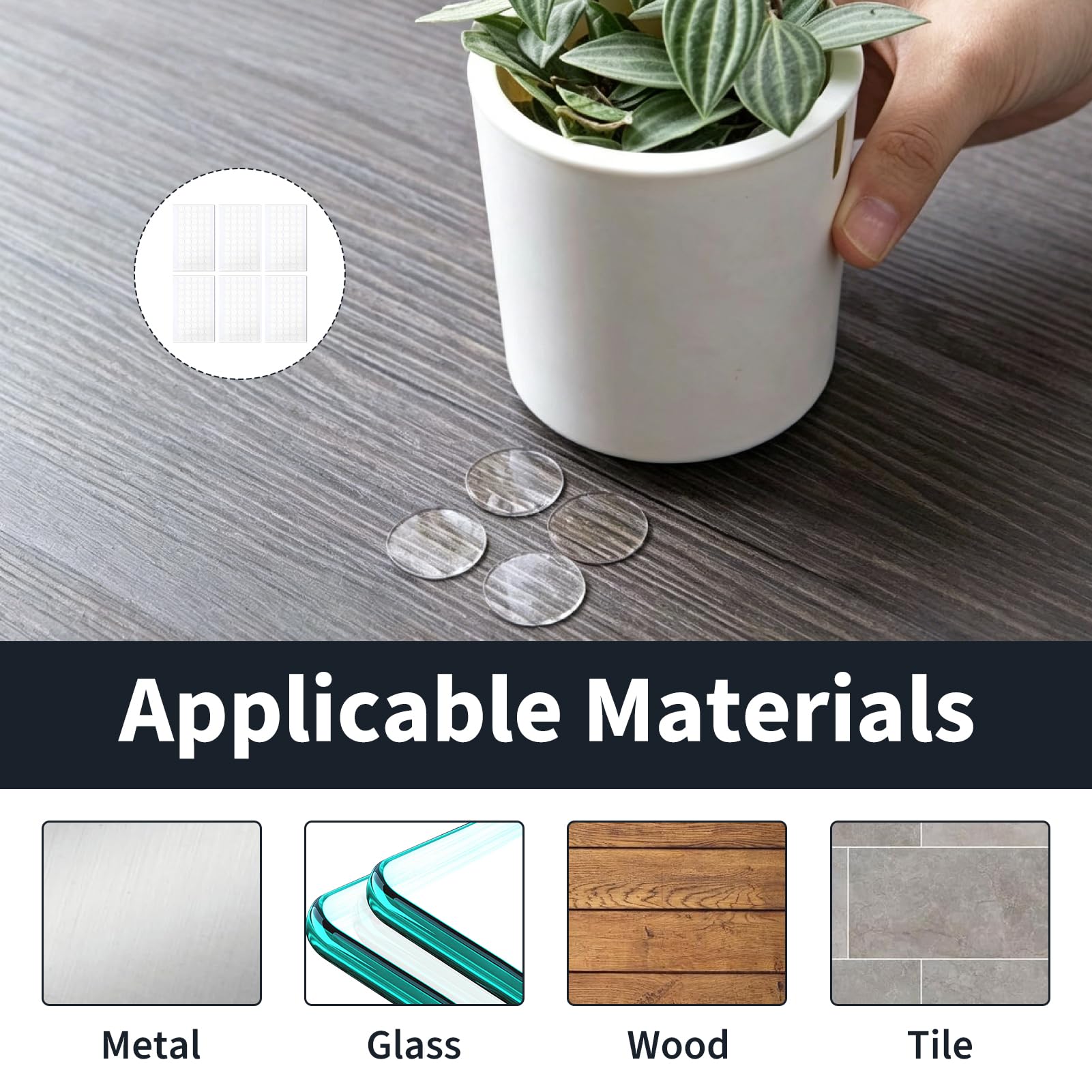300 Stück Doppelseitige Klebepunkte, Transparente Doppelseitige Klebepunkte 20 mm Wasserdichte Runde Klebepads Stark Haftend für DIY Basteln Dekoration Glas Wand Montage Rückstandsfrei