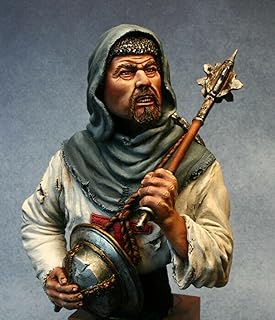 1/10 starożytny wojownik krzyżowiec z maczugą biust żywica model figurki zestaw niezmontowany niepomalowany