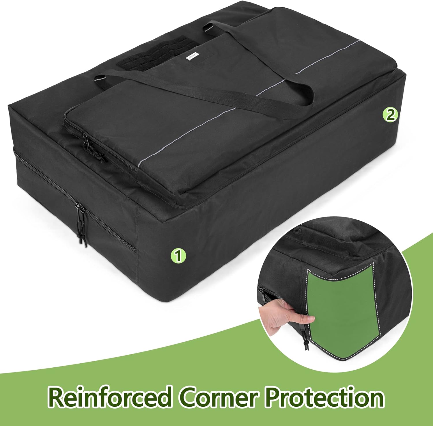 Cornhole Board Carrying Case 3 ft x 2 ft Tailgate Size, Cornhole Carrying Bag with 8 Sandbag Pockets and Sturdy Two-Ways Zipper for Cornhole Games, Only Bag