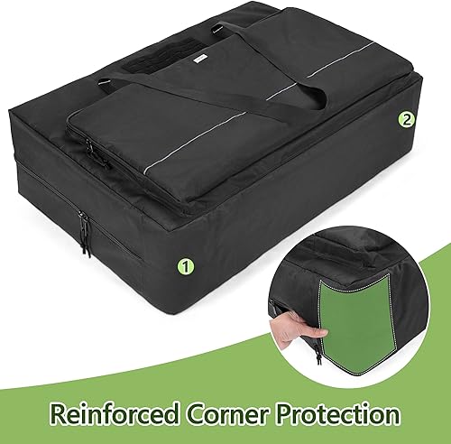 Miniatura 4 de GOBUROS Funda de transporte para tablero de cornhole de 3 x 2 pies tamaño reglamentario bolsa de transporte para cornhole con 8 bolsillos para saco