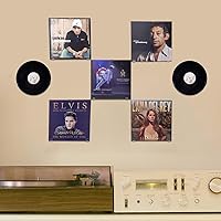 Vista 6 de Antilope Soporte de pared para discos de vinilo, sin taladrar, 12 juegos autoadhesivos de acrílico acrílico transparente, estante para Gatefold