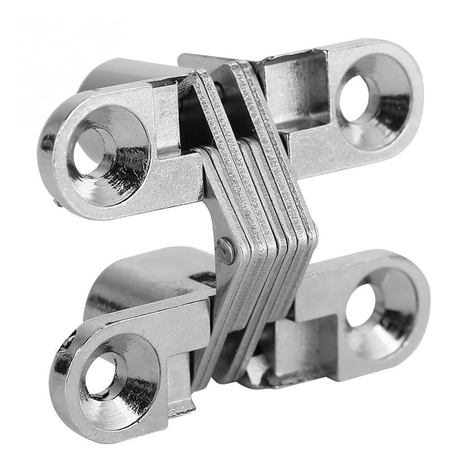 Nvsfzgiyg Silver Hinge, Invisible Concealed Cross Door Zinc Alloy Hidden For Cabinet Cupboard Closet Wardrobe(Ch)