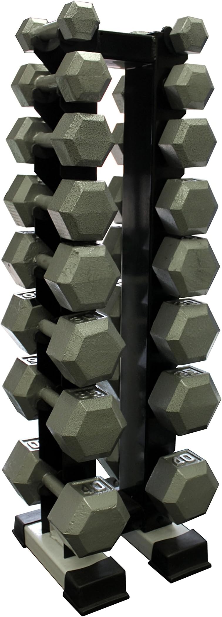 Ader Hex Dumbbell Set 8 Pairs - 5-30, 40, 50lb w/Rack (Picture for Reference)
