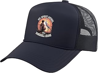 My Spirit Animal is A Sandhill Crane Birder Art Trucker Hat with Adjustable Mesh Back