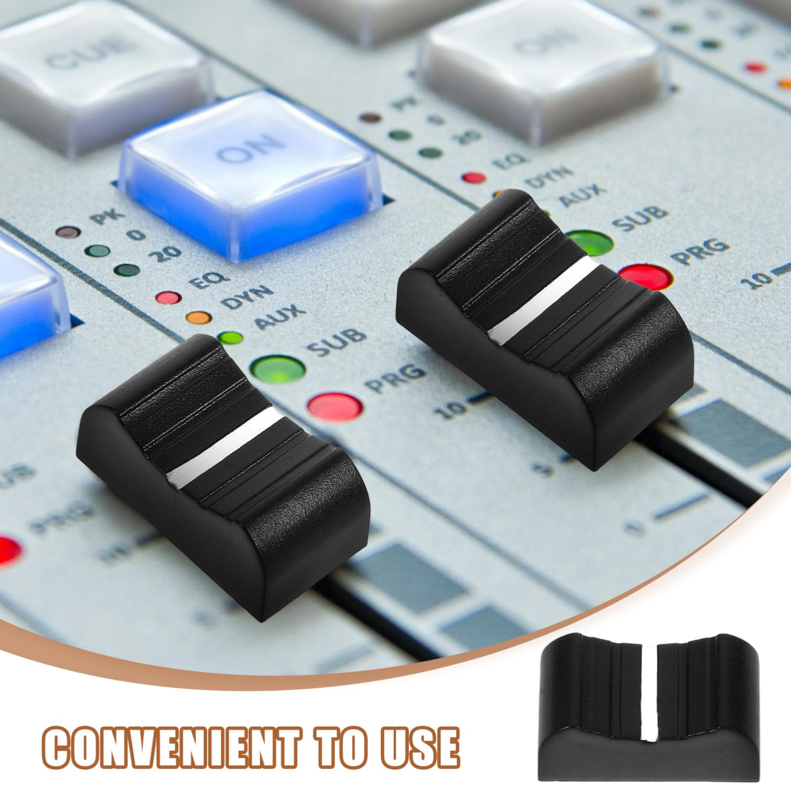 Abaodam 20Pcs Console Mixer Slider Faders Knobs Replacement for Potentiometer Black Knob Easy to Install - Image 3