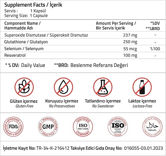 Validus Superoxide Dismutase 237 Mg 30 Capsules