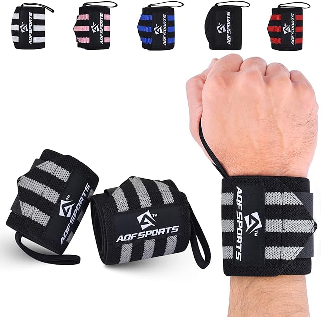 AQF 18 Wrist Wraps Supports Heavy Duty Weightlifting Gym Training Fist Straps with Thumb Loop