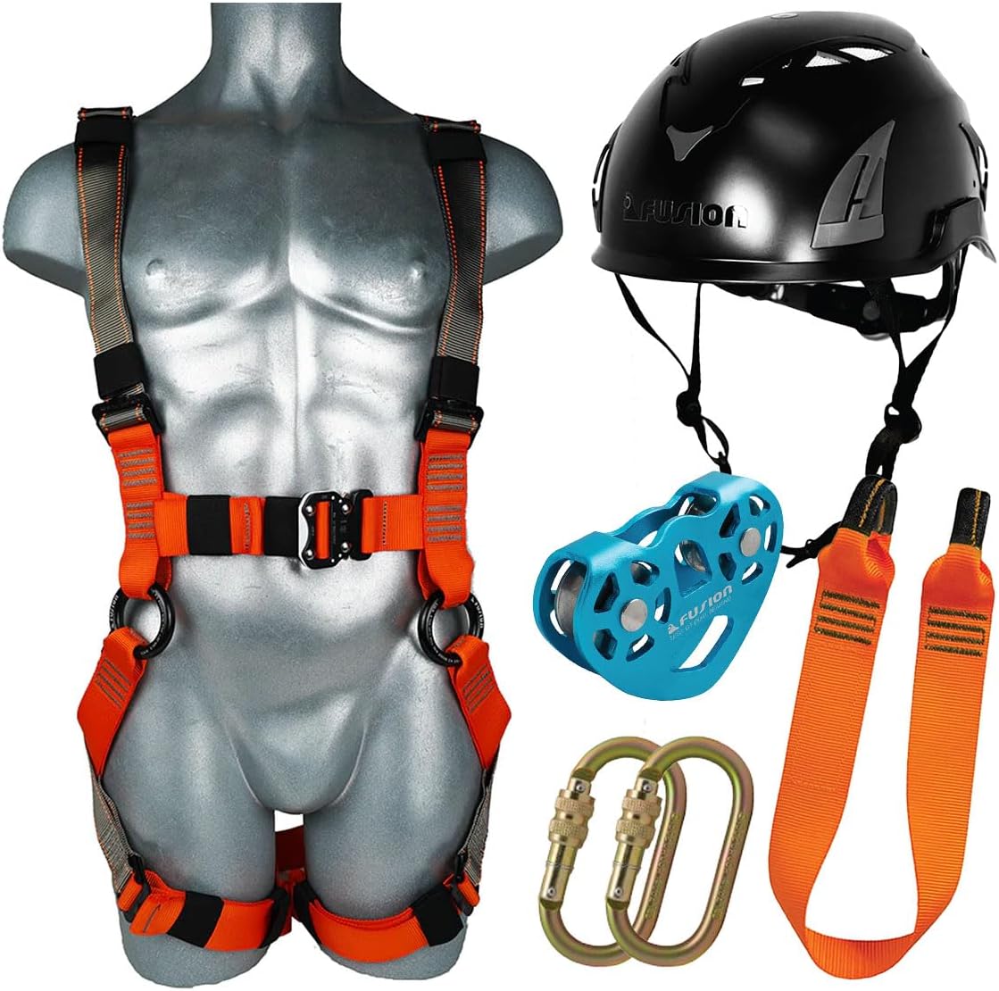 Fusion Climb Zipline Harness Kit for Kids Backyard Outdoor, Playground Entertainment with Stainless Steel Pulley