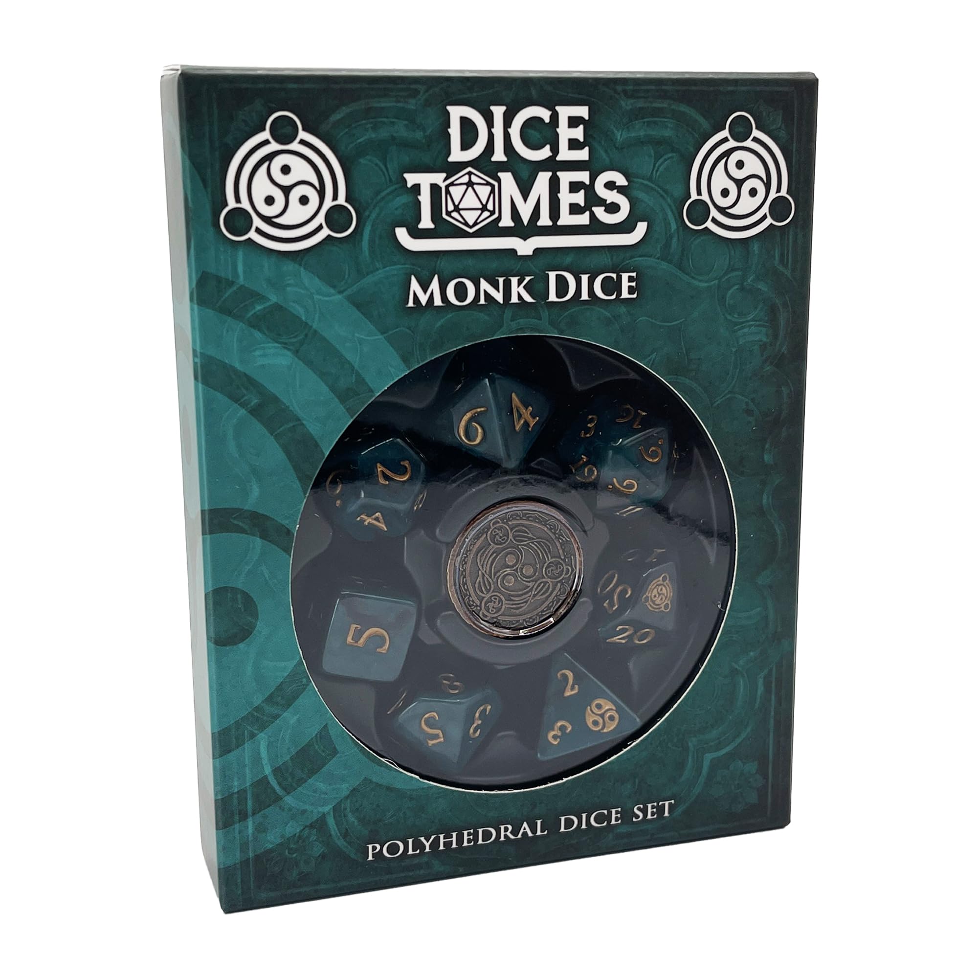 Polyhedral Dice Set - 8pcs Monk Dice Set for DnD, Pathfinder & Tabletop RPGs