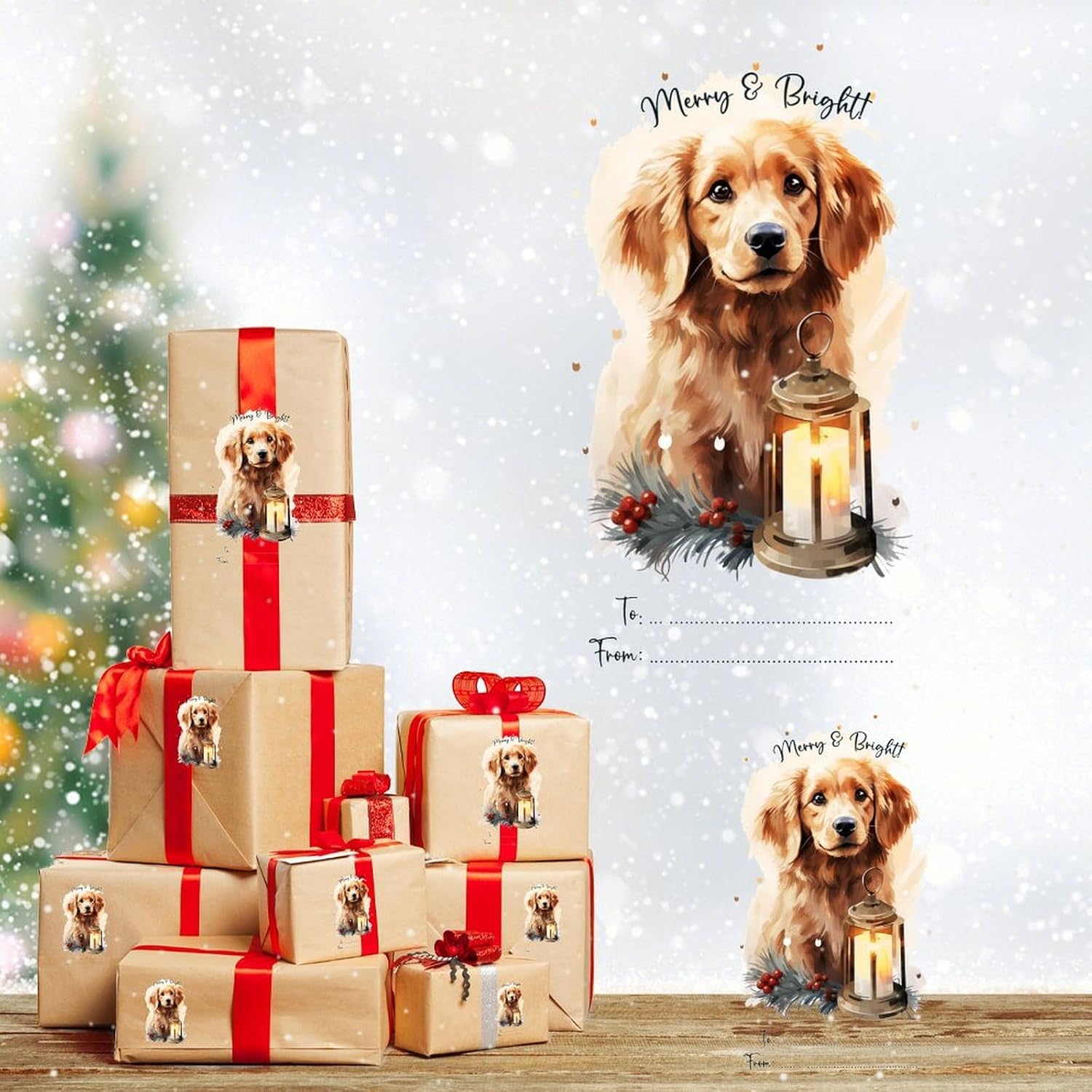 Golden Retriever Christmas Cards- Matte Finish- Blank Inside- Dog - View #11