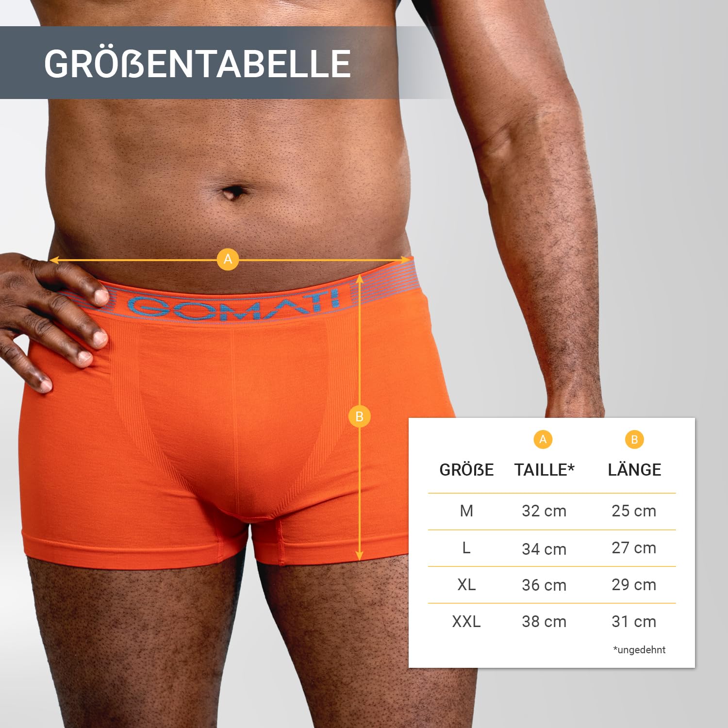 Gomati Herren Seamless Pants (6er Pack) Nahtlose Boxershorts aus Microfaser-Elasthan