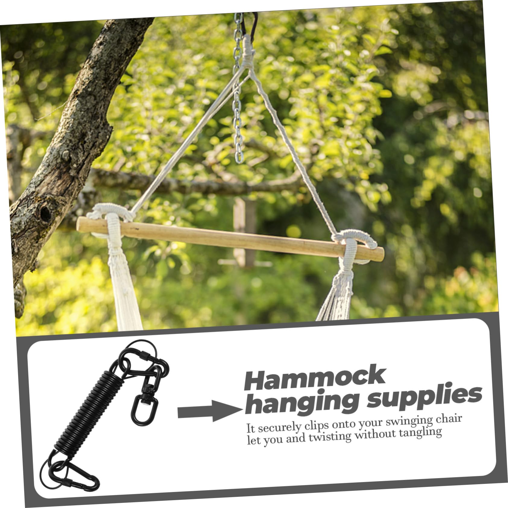 Kit de Resortes Oscilantes de Acero Inoxidable y Hierro para Colgar Hamacas y Sillas Colgantes, Anillos de Resorte para Uso en Exteriores y Suspensión Segura