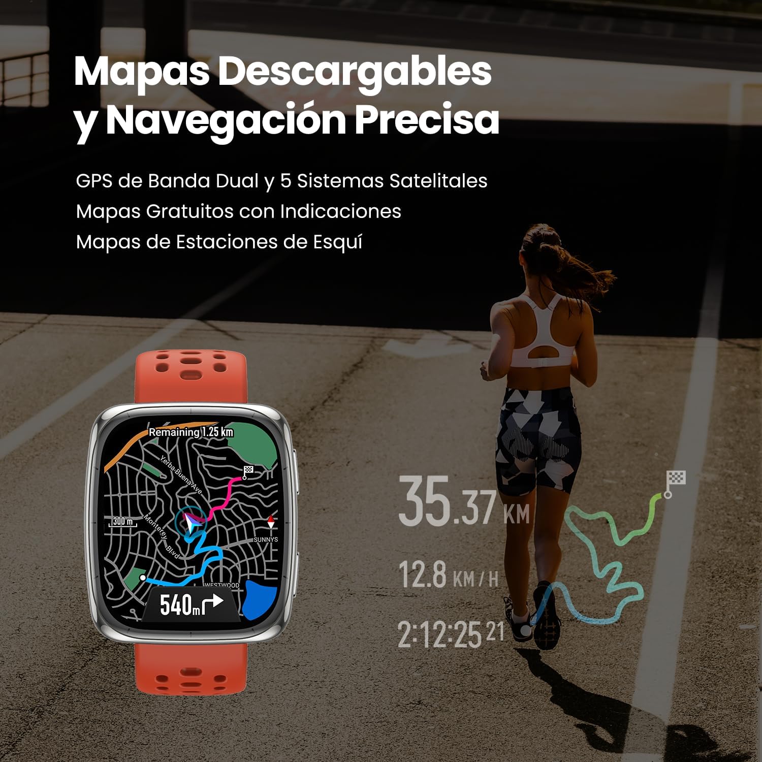 Amazfit Active 2 Reloj Inteligente 43mm Hombre Mujer, Pantalla AMOLED 1.75″, Mapas Offline, GPS, Batería 10 Días, 160+ Modos Deportivos, Monitor de Ritmo Cardíaco y Sueño, Smartwatch para iOS Android 4
