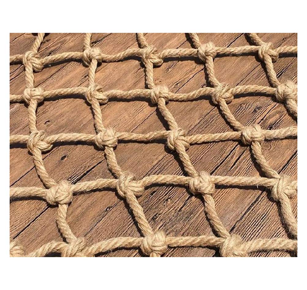 bandezid Hemp Rope Netting Safety Net Safe Staircase for Children Partition Wall Protective Tarp Outdoor Climbing Hammock Balcony Decorative Net-Hemp rope 3x6m(10x 20ft)