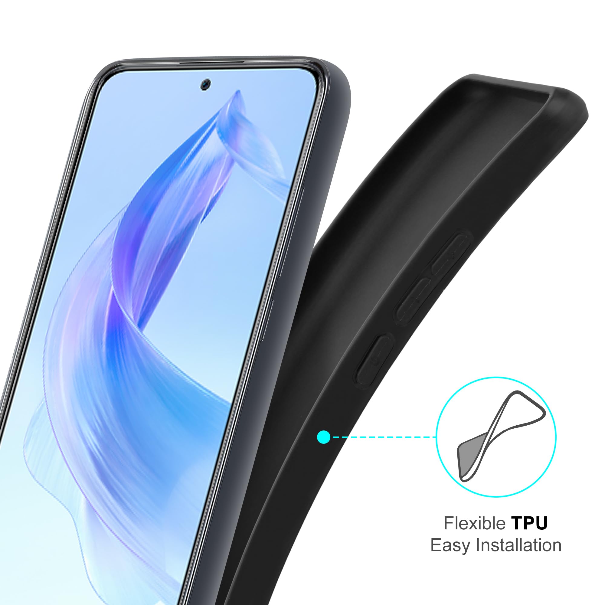 Custodia Honor 90 ELECTRO-WEIDEWORLD – Cover Robusta In Silicone Morbido, Texture Carbonio, Nera